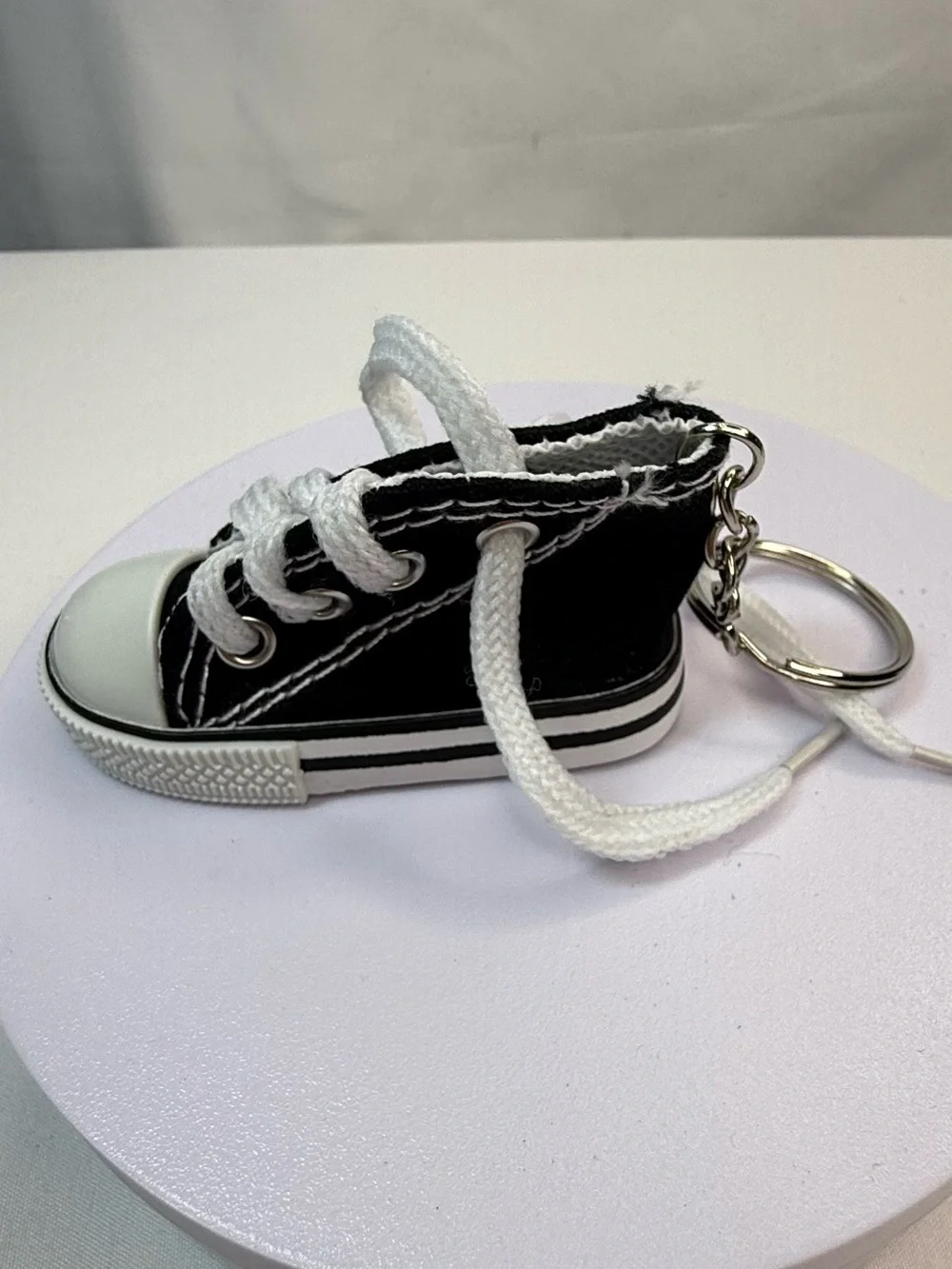 Black & White Mini Sneaker Bag Charm, Key Ring or Keychain NWOT